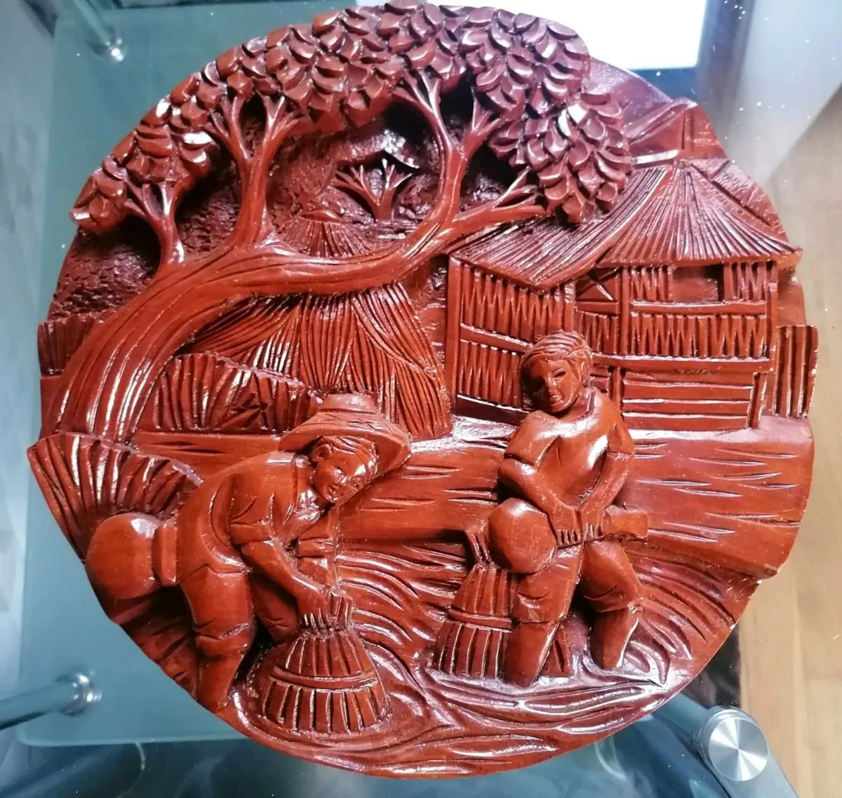 Carved Wooden Plaque - Image 1