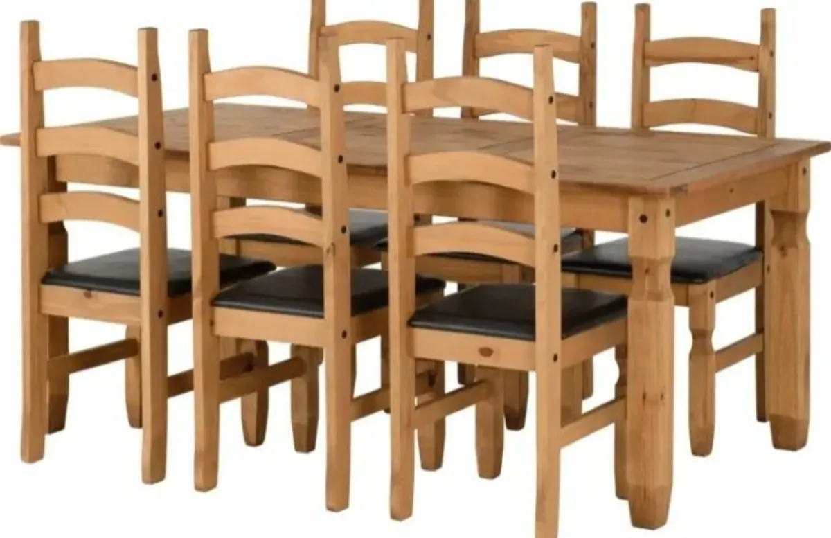Corona 6′ Dining Set with 6 Chairs, free delivery - Image 1