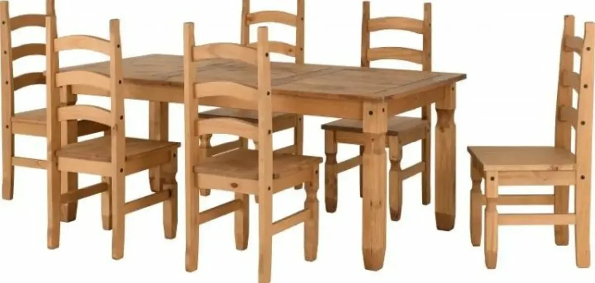 Corona 6′ Dining Set with 6 Chairs, free delivery - Image 2