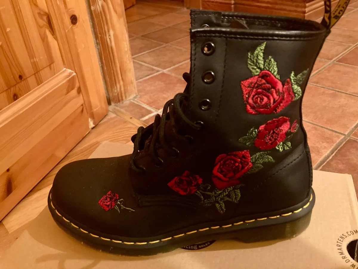 Dr Martens Ladies Embroidered Ankle Boots - Image 3
