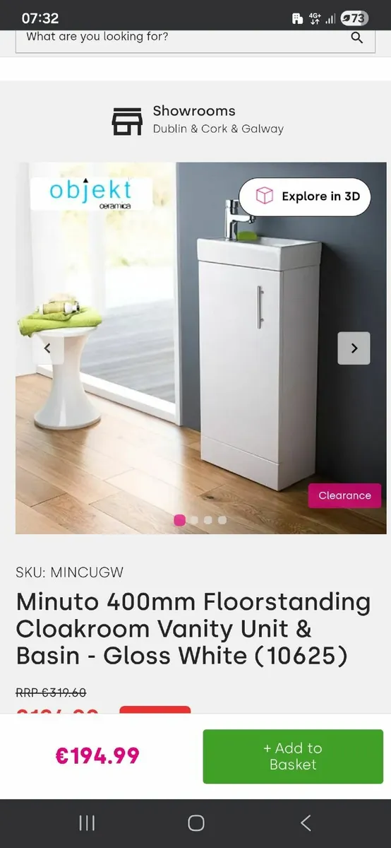 Basin small sink with cabinet - Image 3