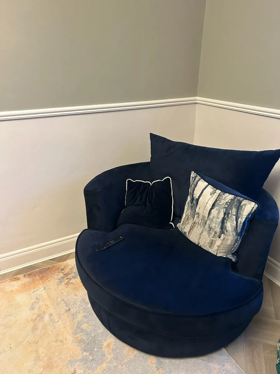 Blue sofa and armchair - Image 1