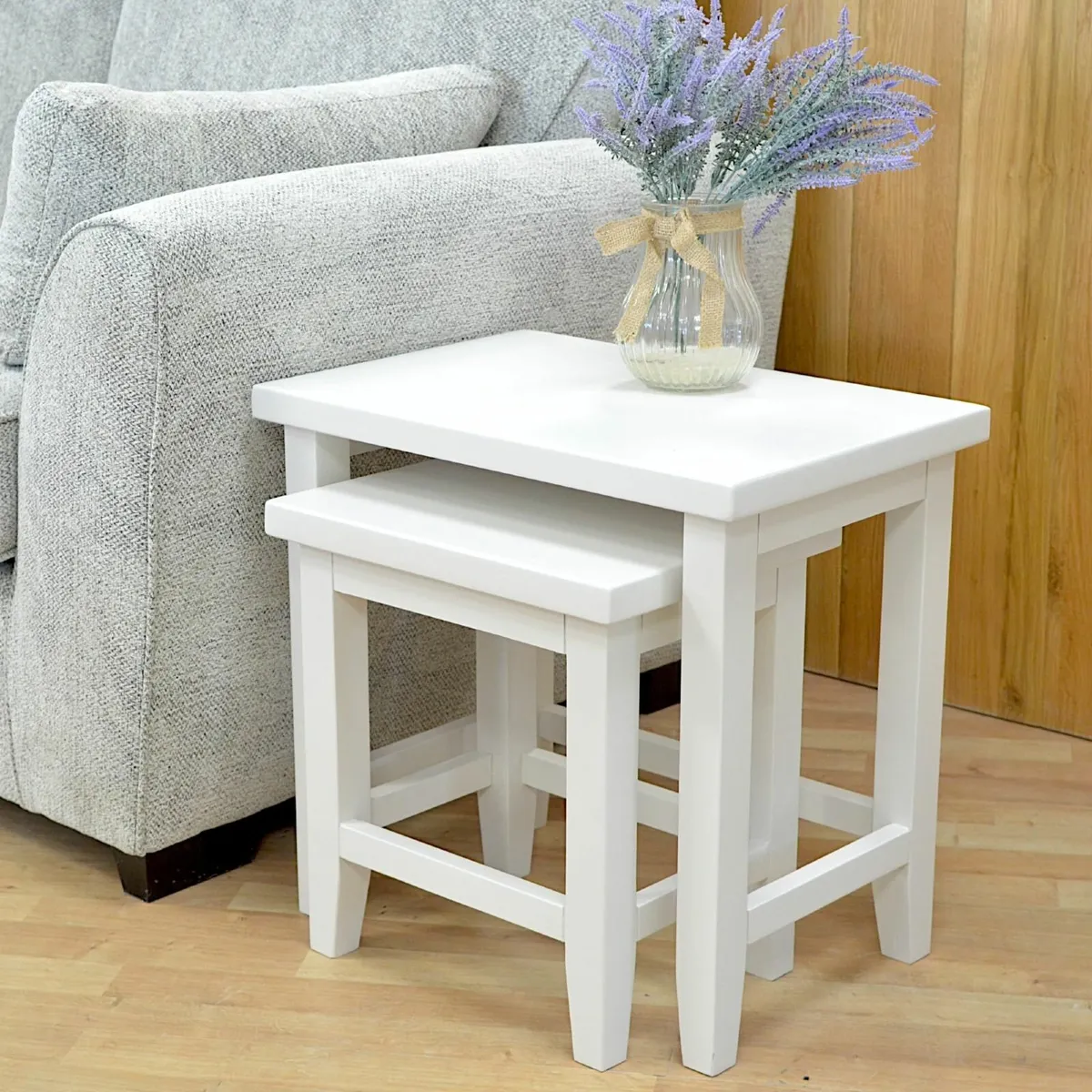 Furniture White Nest of Table Painted Sofa Solid - Image 1