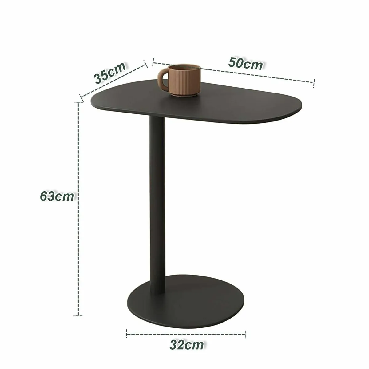Metal C Shaped Side Table Modern End for Sofa/Bed - Image 2