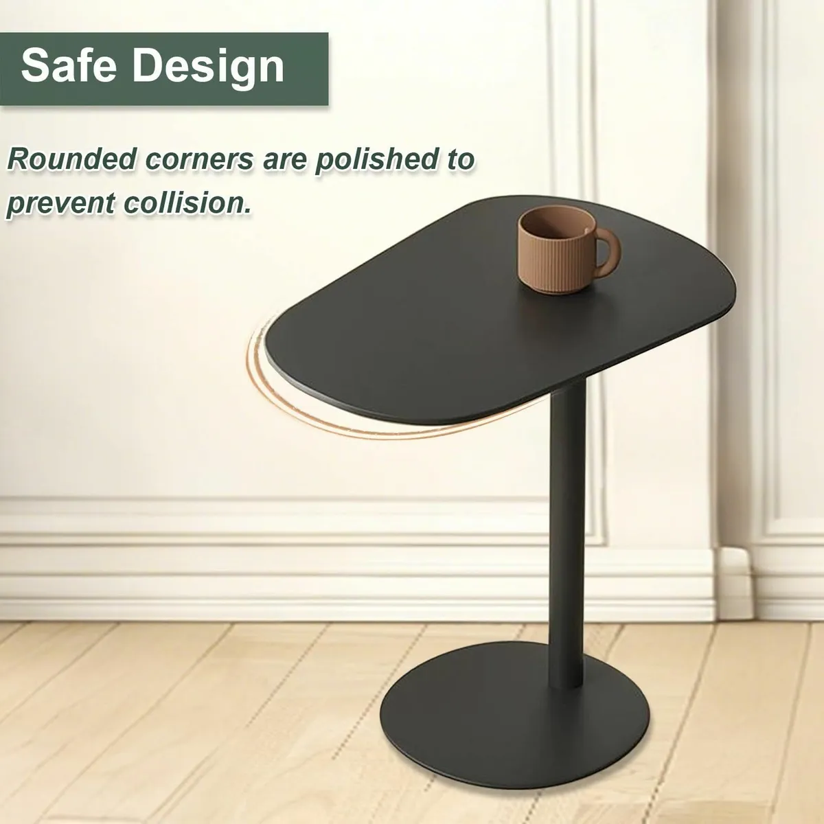 Metal C Shaped Side Table Modern End for Sofa/Bed - Image 3