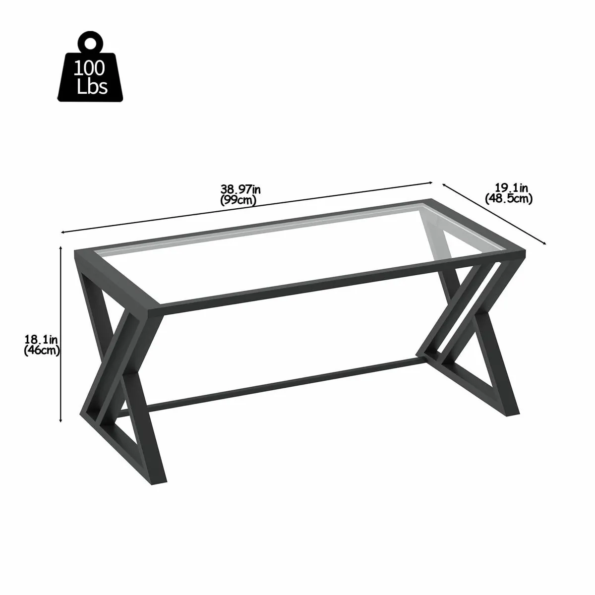 Coffee Table Living Room Center Tea Tables Glass - Image 2