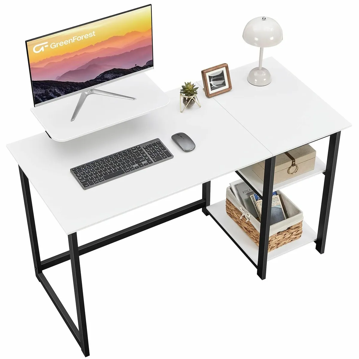 Computer Desk with Monitor Stand 100cm Office - Image 1