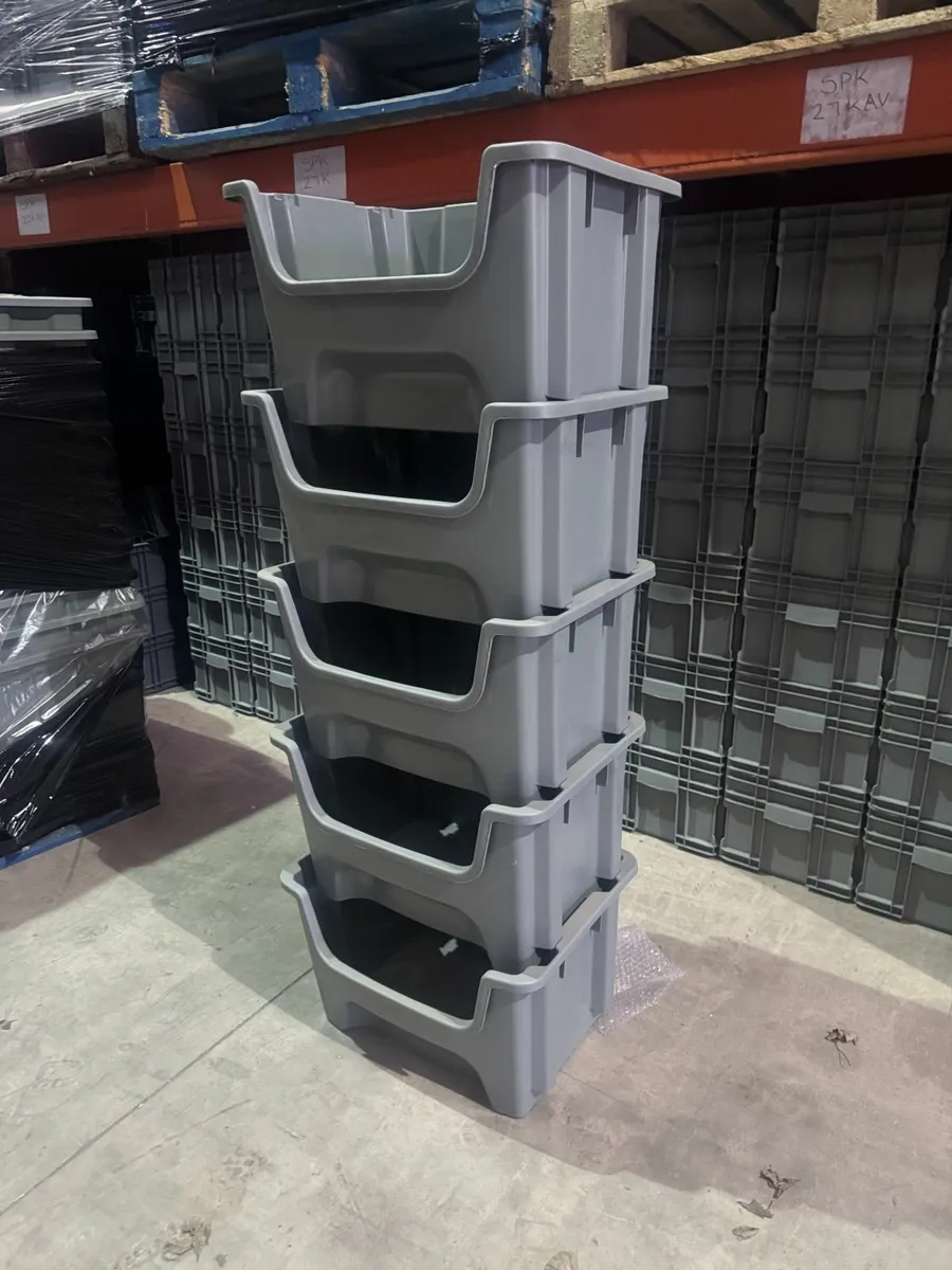 5x open front storage boxes - Image 3