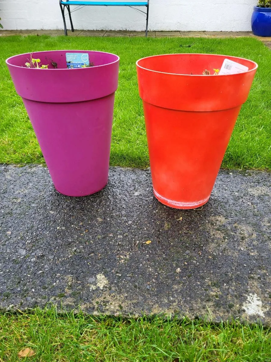 2 Flower pots (plastic) - Image 2