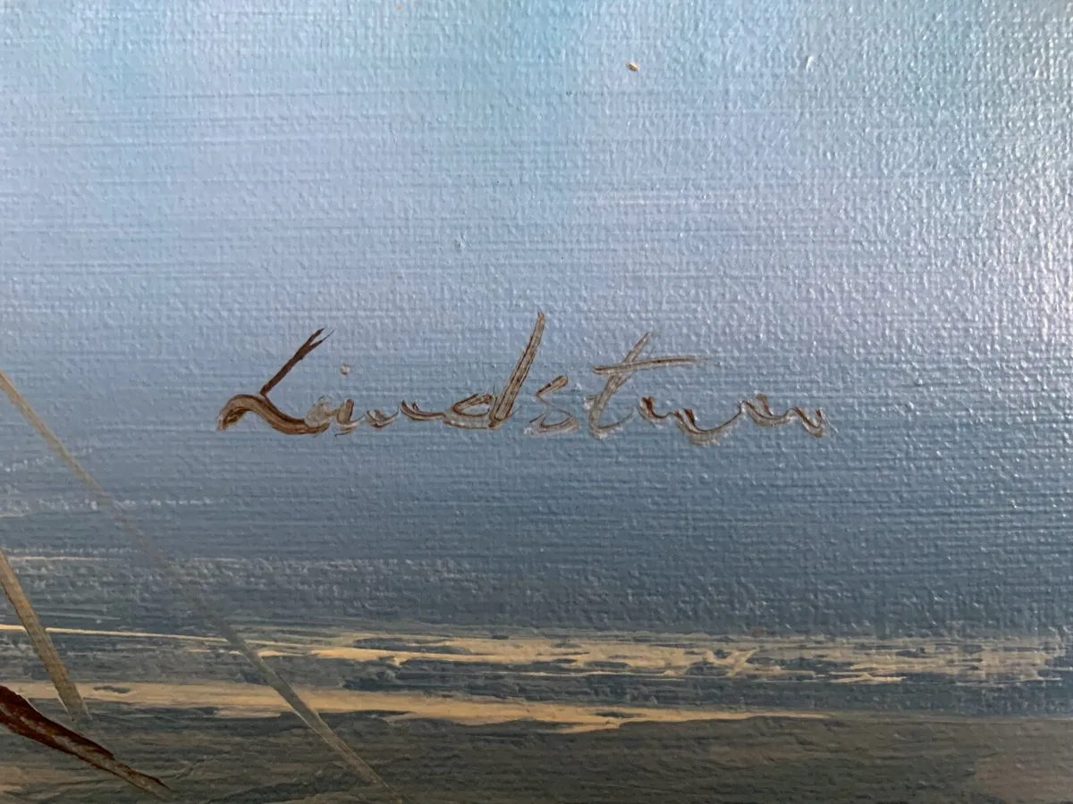 Harbour ship painting - framed and signed - Image 4