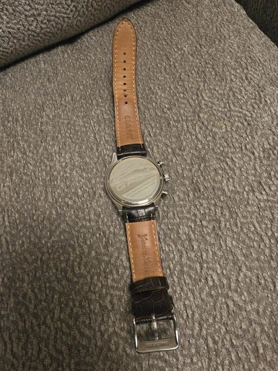 Mens GANT watch, leather strap. - Image 2