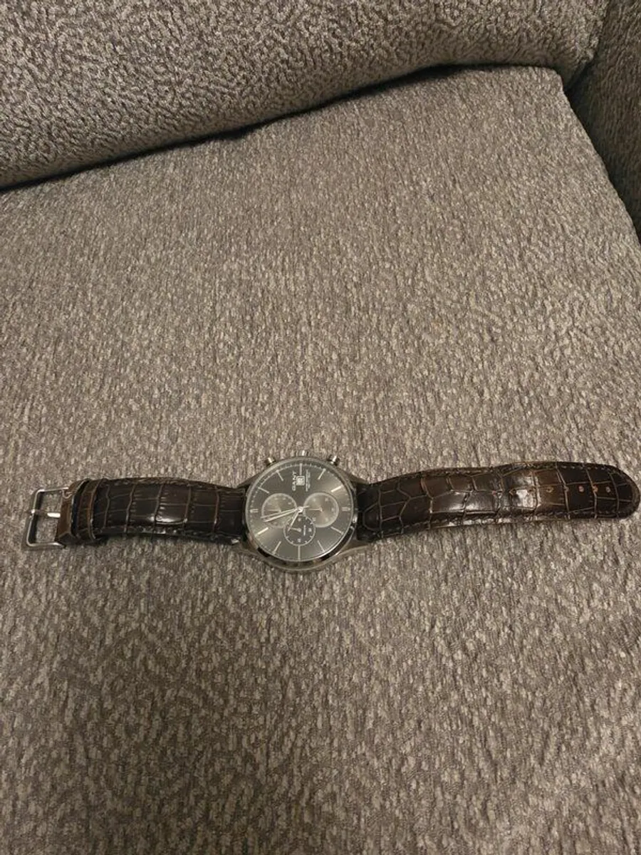 Mens GANT watch, leather strap. - Image 3