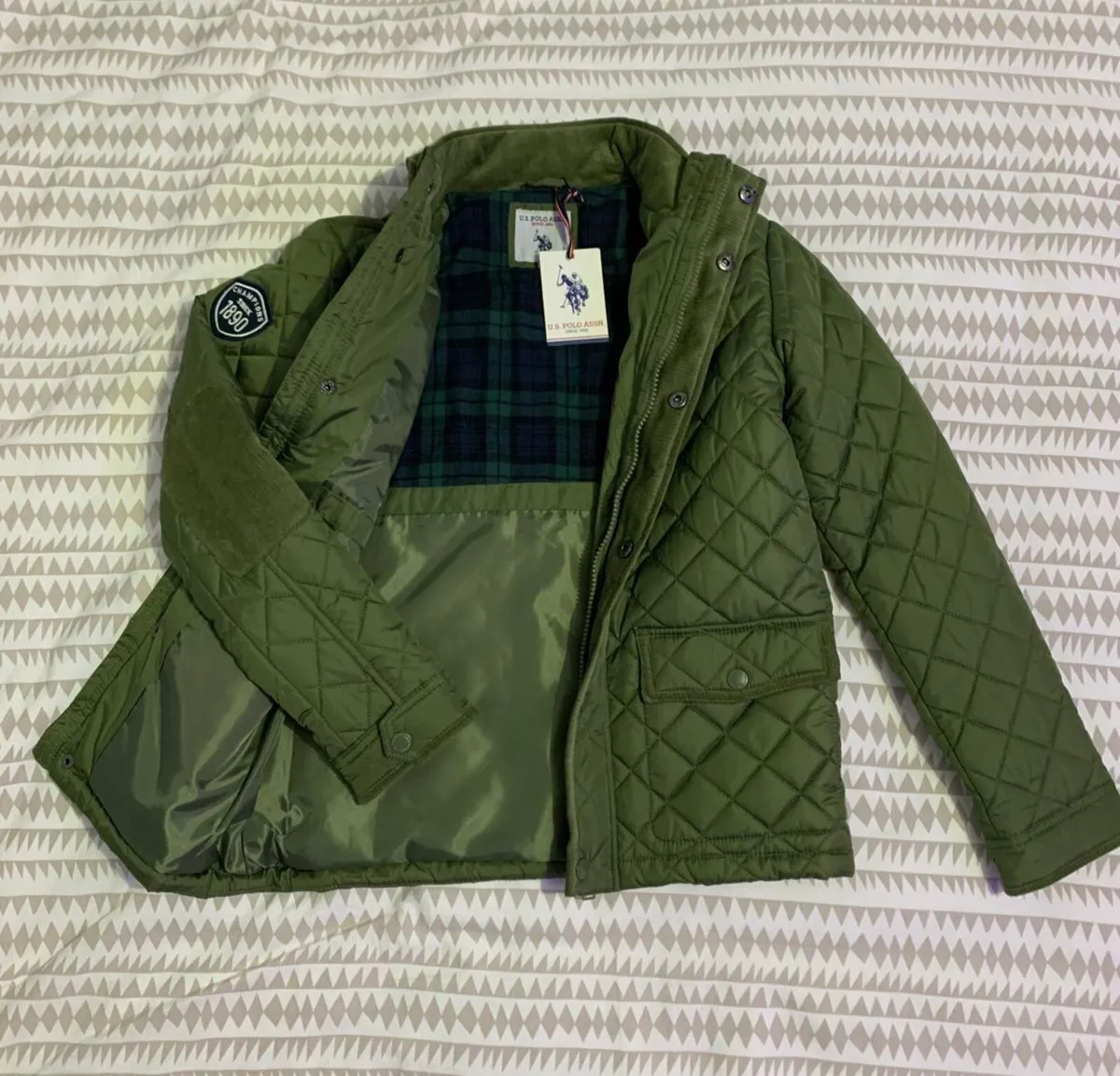 U.S. Polo Assn. Boys Diamond Quilted Funnel Jacket - Image 1