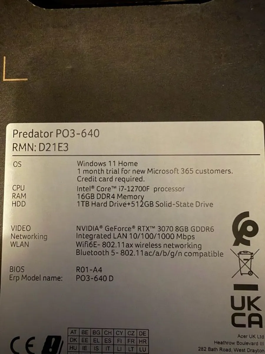 Gaming PC-Acer Predator Orion 3000 - Image 1