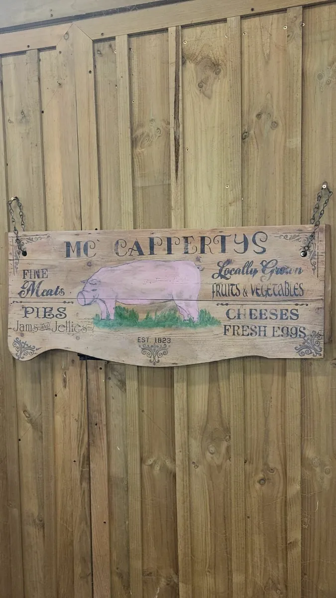 Vintage style wooden butcher sign - Image 1