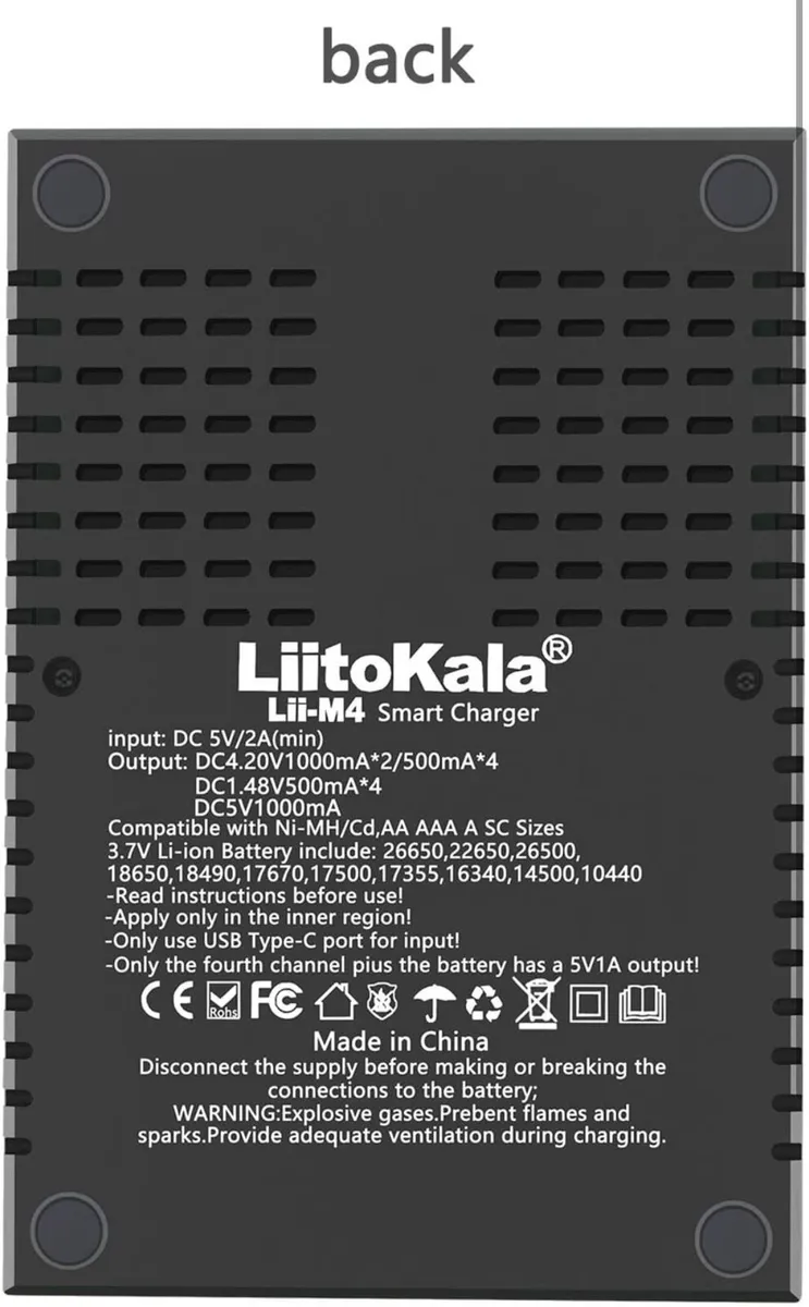 LIITOKALA LII-M4 4-Slot Smart Battery Charger - Image 3