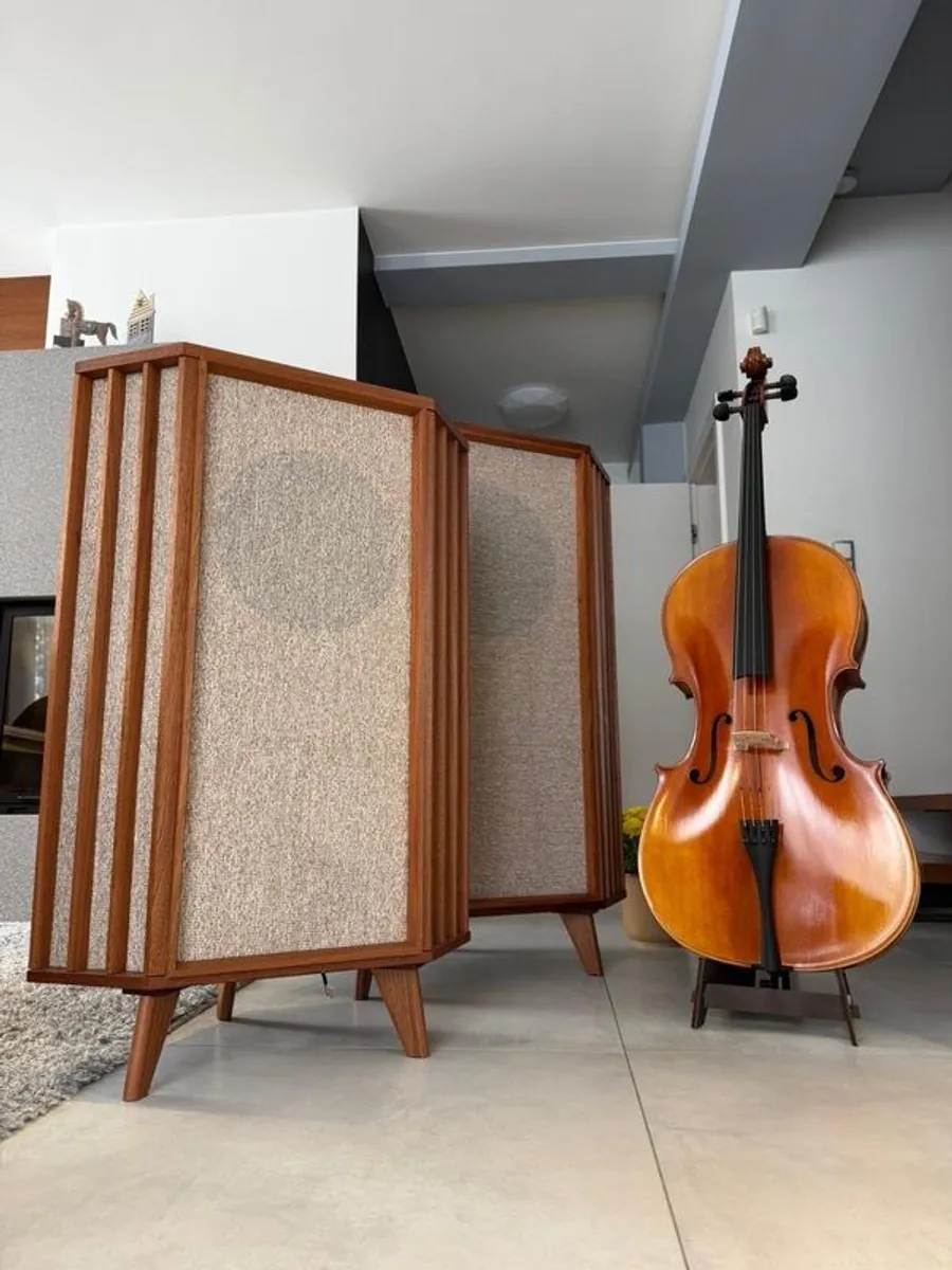 Custom Hand-Crafted Tannoy York Corner Enclosures (Silver, Gold, Red, HPD, K3808) - Image 1