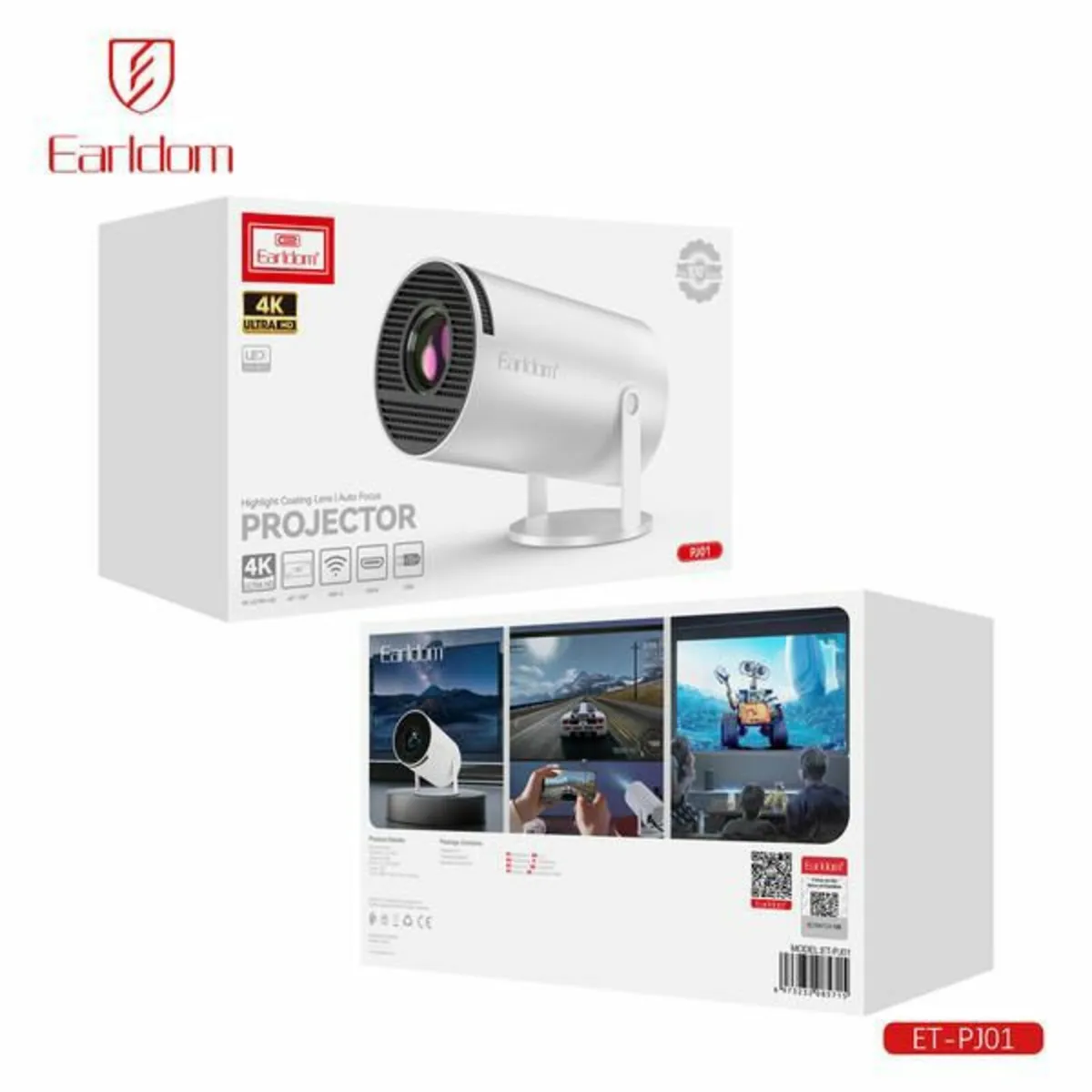Earldom PJ01 Projector – 4K Support