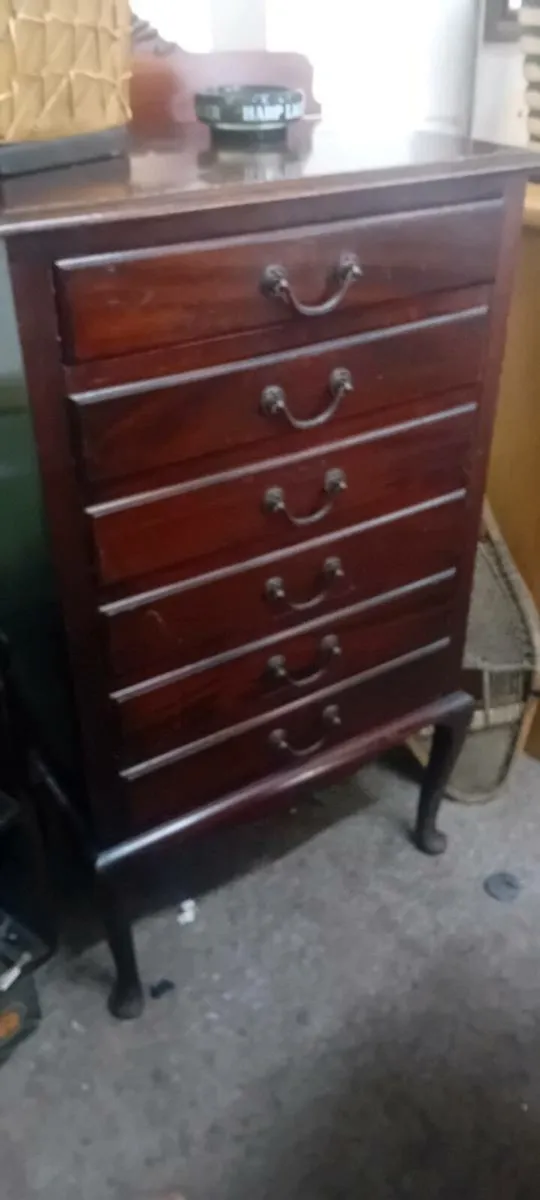 Antique Mahogany Sheet Music Cabinet - Image 1