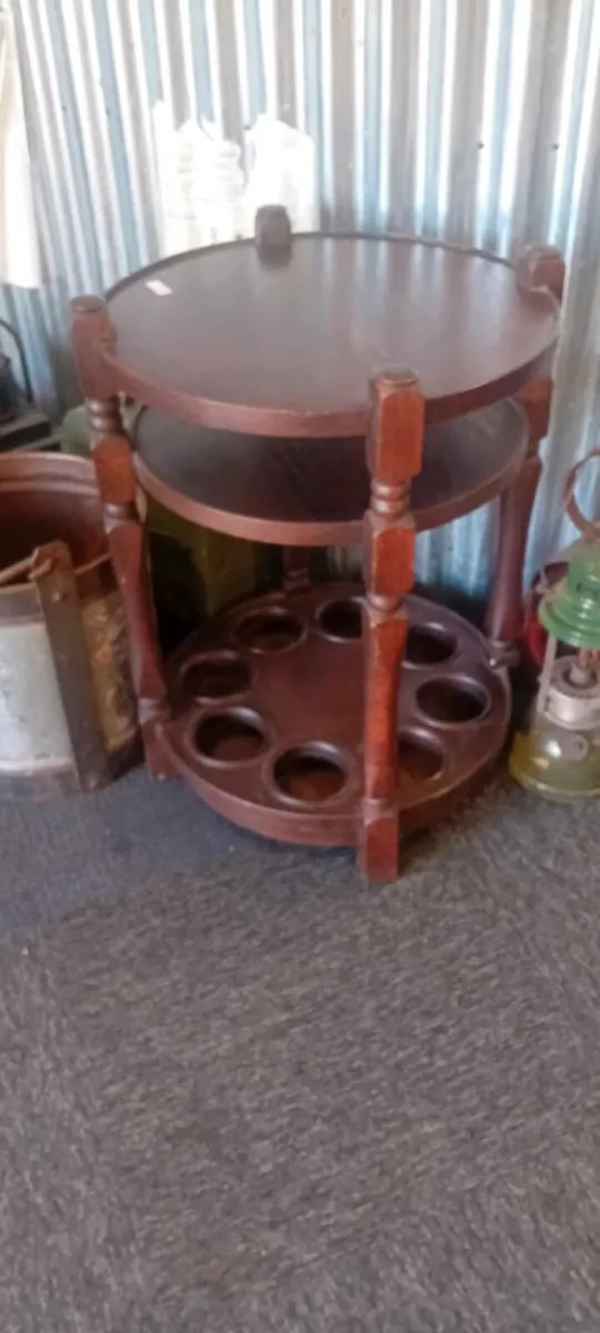 Round Mahogany Drinks Table