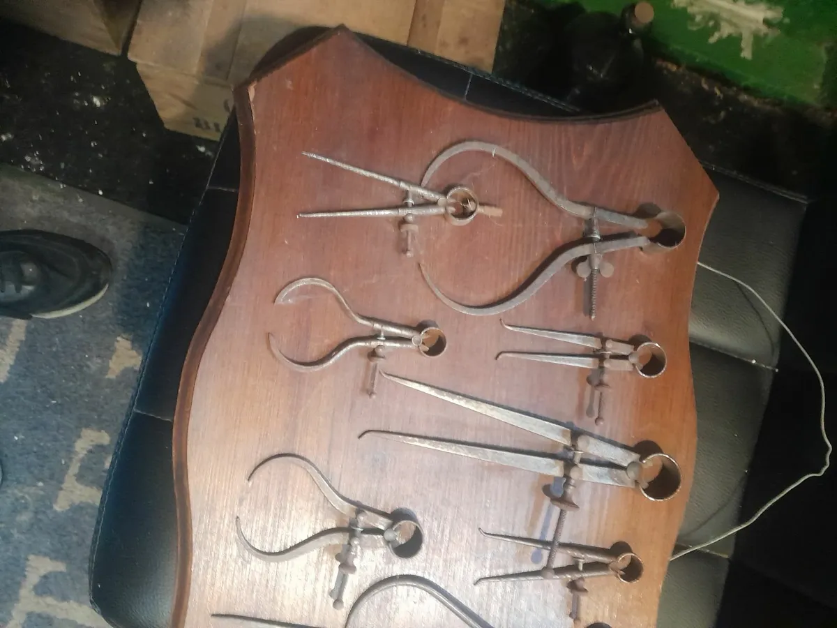 Nine  vintage  tools on plaque - Image 2