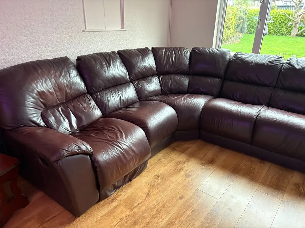 L Shaped 6 Seater Couch with Recliners - Image 2