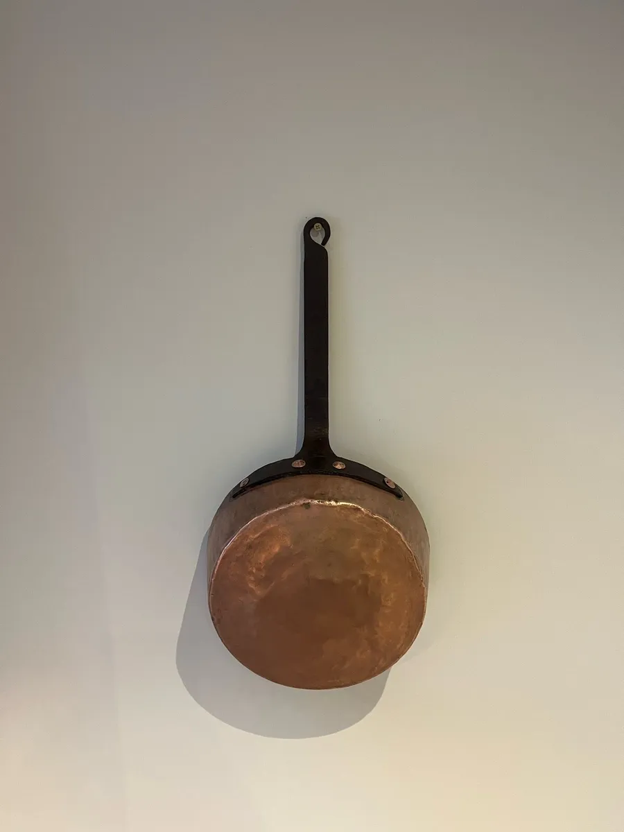 Antique Large Copper & Wrought Iron Pot/Pan - Image 1