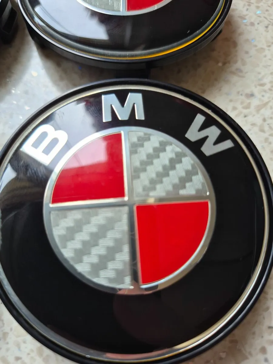 BMW Carbon Fibre Caps (Red) FREE POST - Image 2