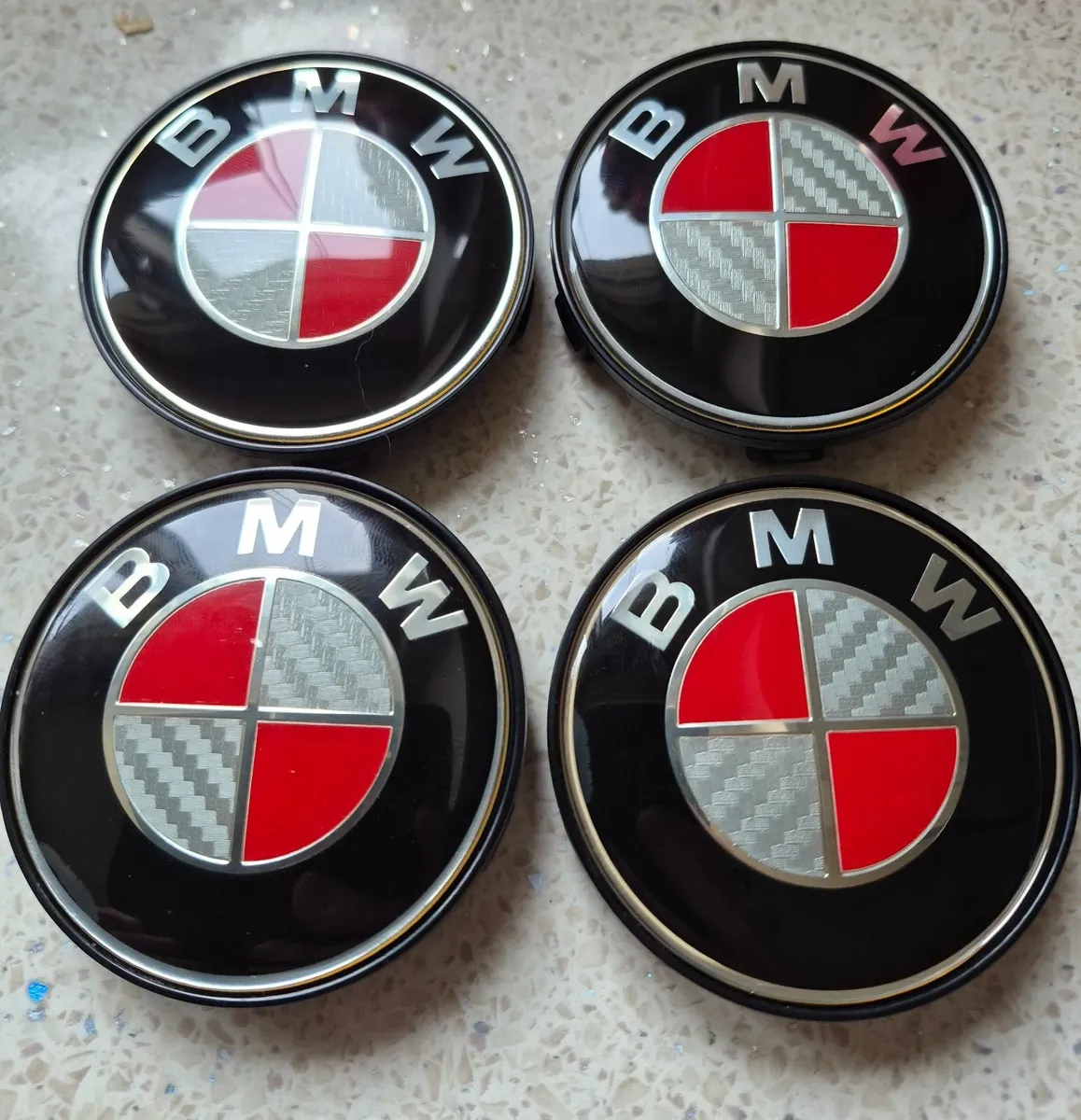 BMW Carbon Fibre Caps (Red) FREE POST - Image 1