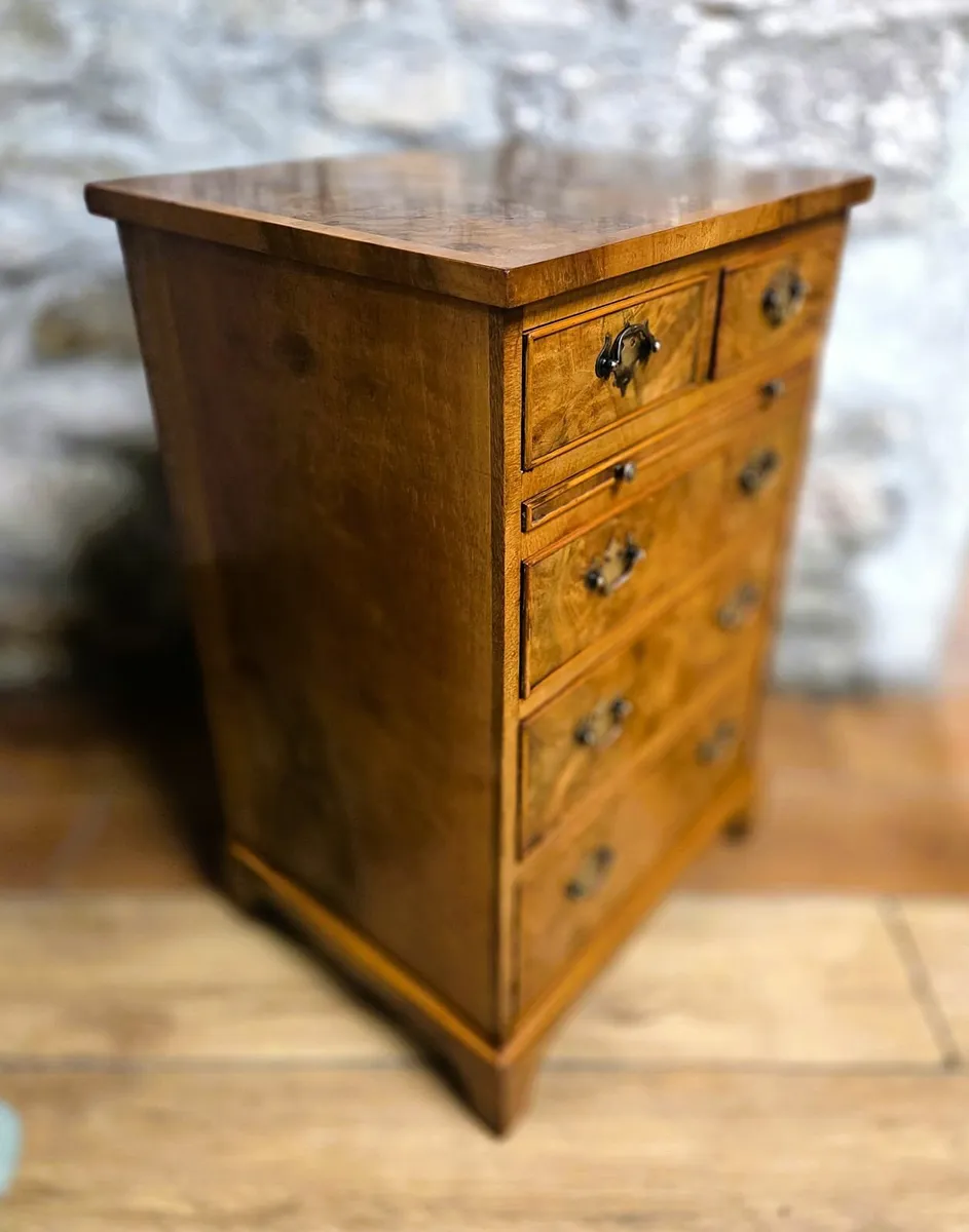 Walnut 5 Drwer Bedside Cabinet - Image 3