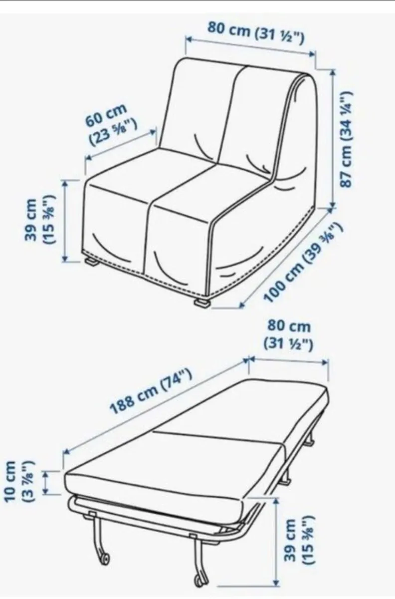 Lycksele IKEA Sofa Bed - Image 4