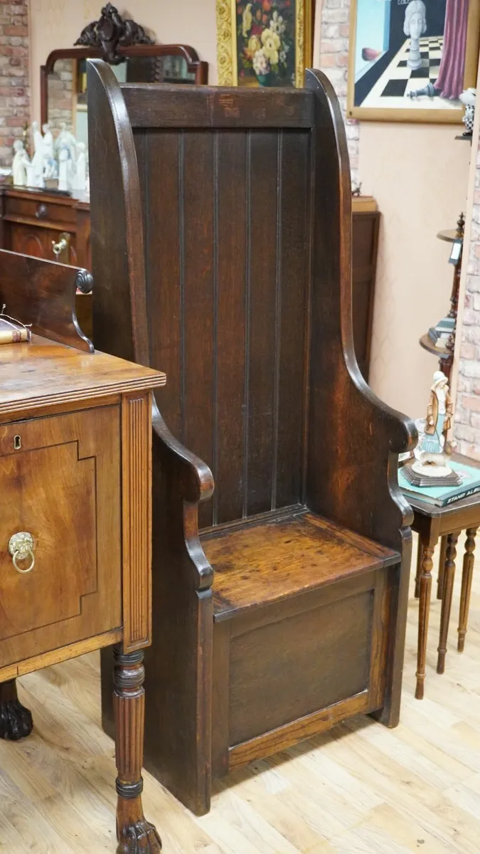 Victorian Oak Porter’s Chair - Image 3