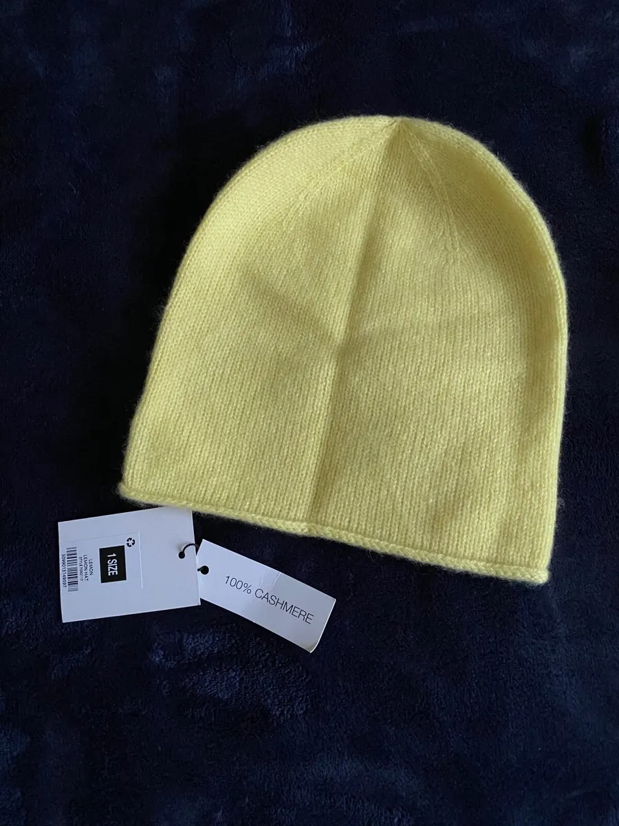 Yellow Cashmere Neck Cowl, Hat & Gloves Set - Image 2