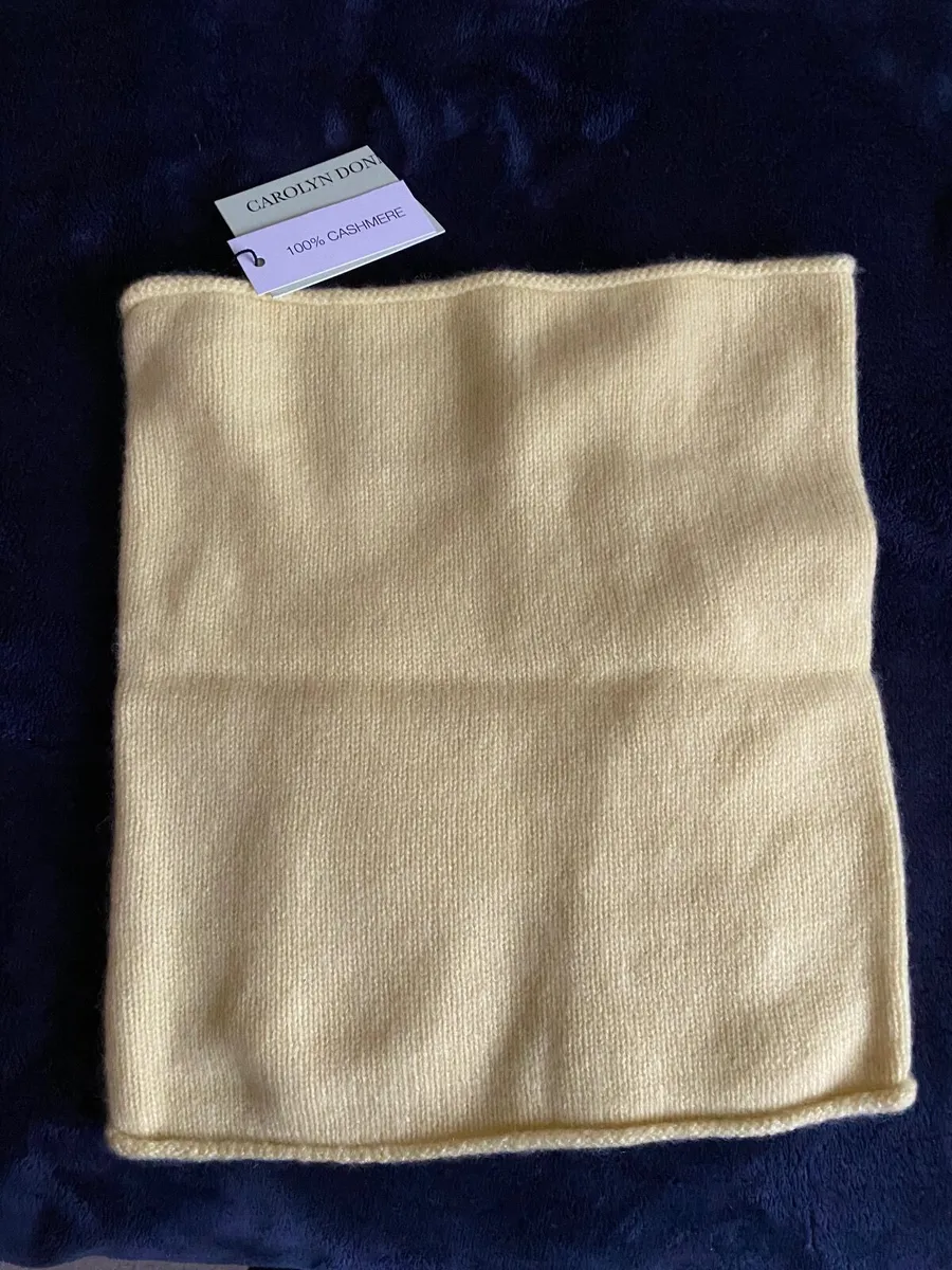 Yellow Cashmere Neck Cowl, Hat & Gloves Set - Image 4