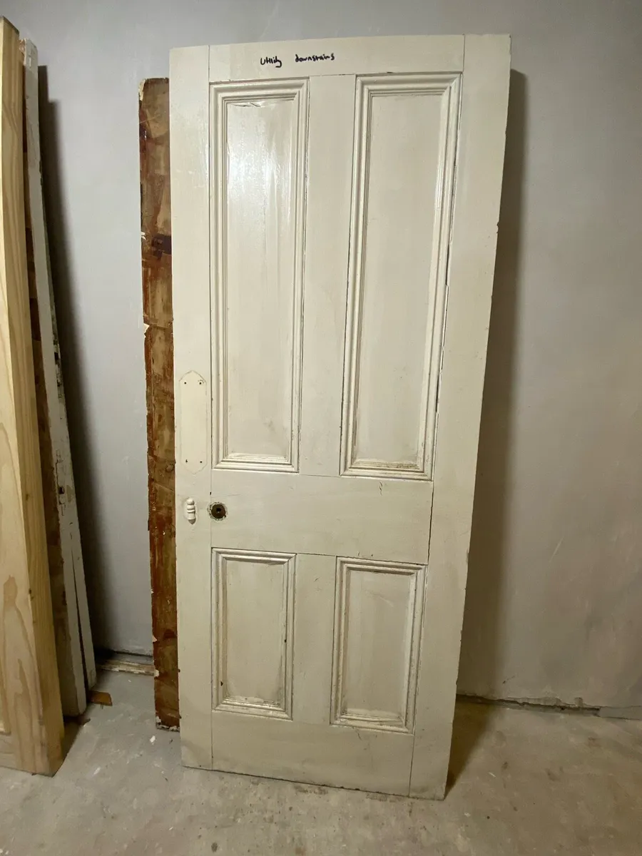 Georgian 4 Panel Reclaimed Pine Doors with handles - Image 4