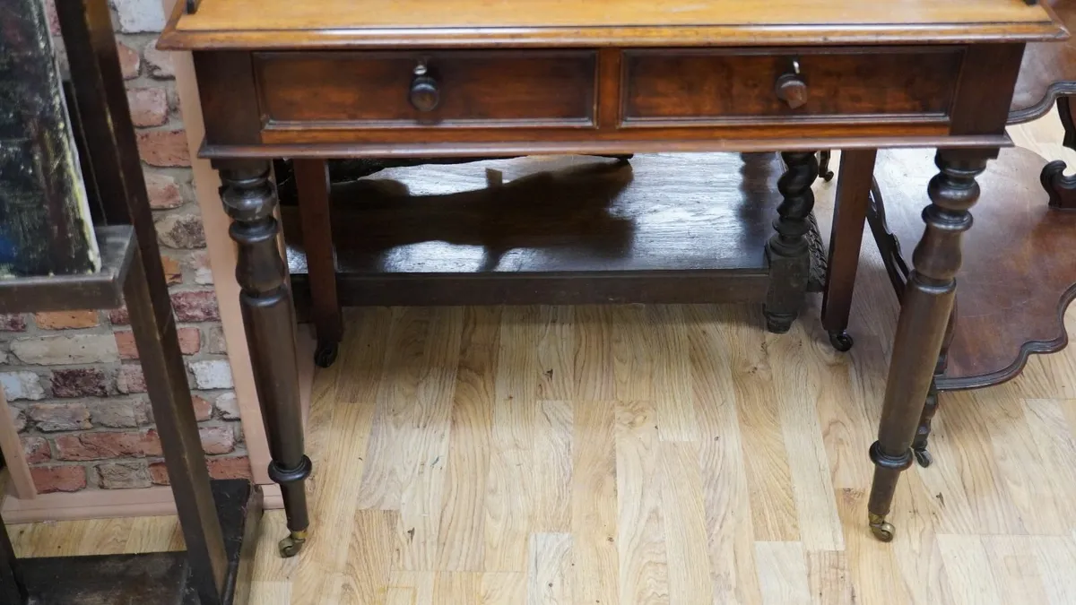 Victorian Mahogany Writing Desk with Gallery Top - Image 4