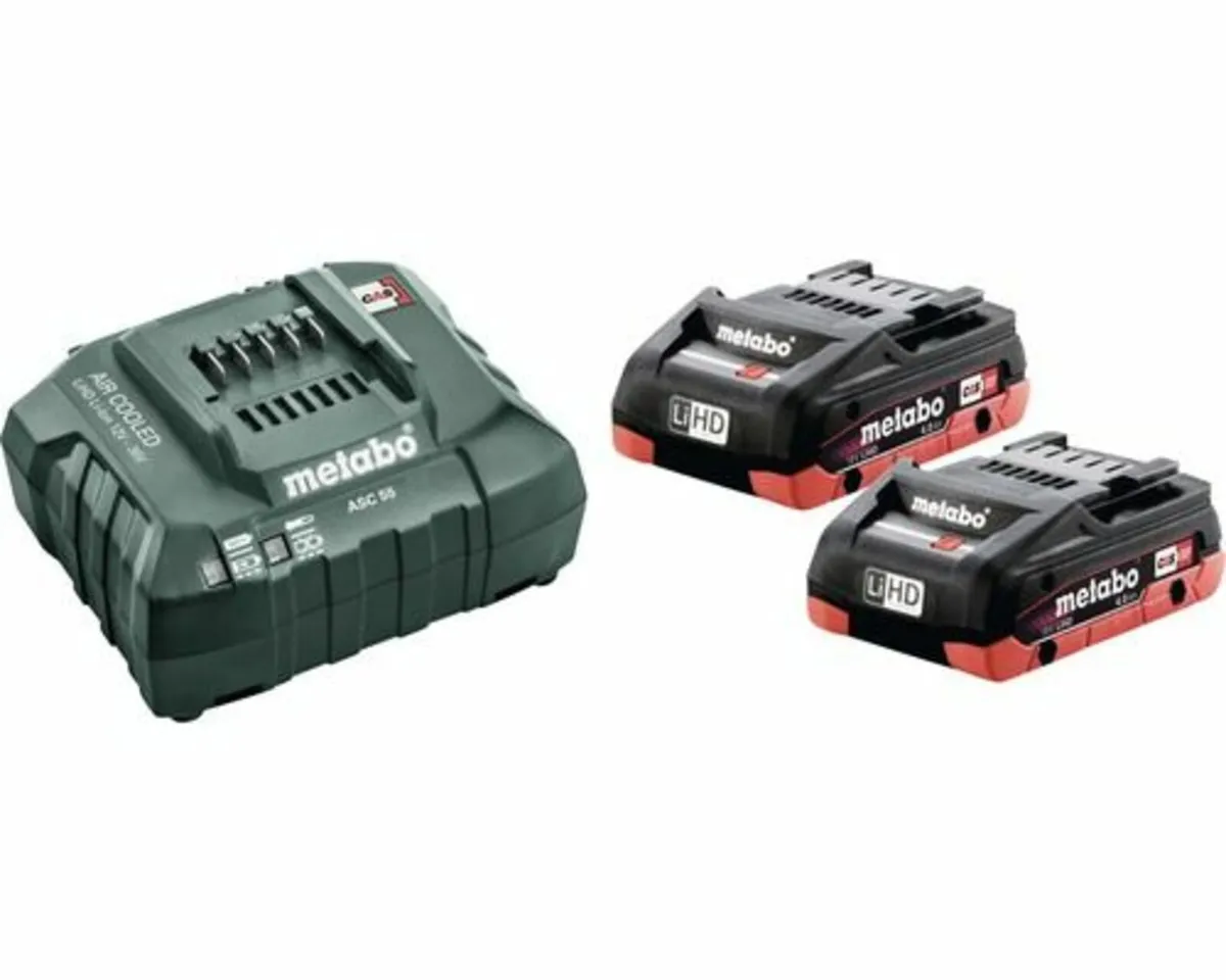 Metabo Air-Cooled Fast Charger + 2x18V Batteries - Image 2