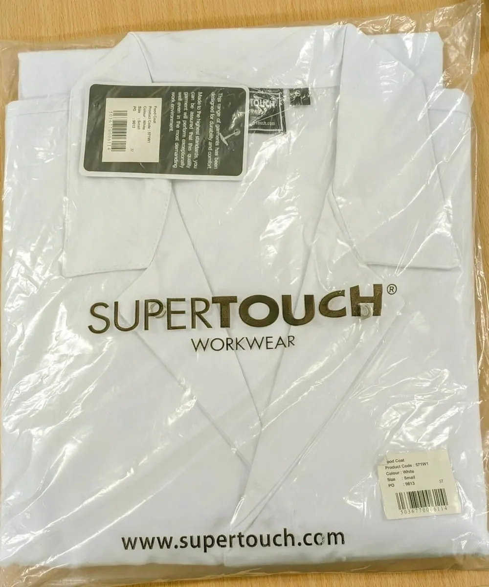 Whites Unisex Lab Coat White & Blue - Image 1