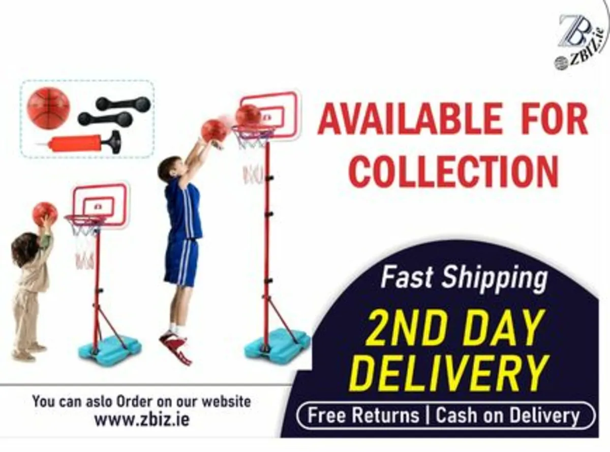 Kids Basketball Hoop 190cm Adjustable Stand Set - Image 1