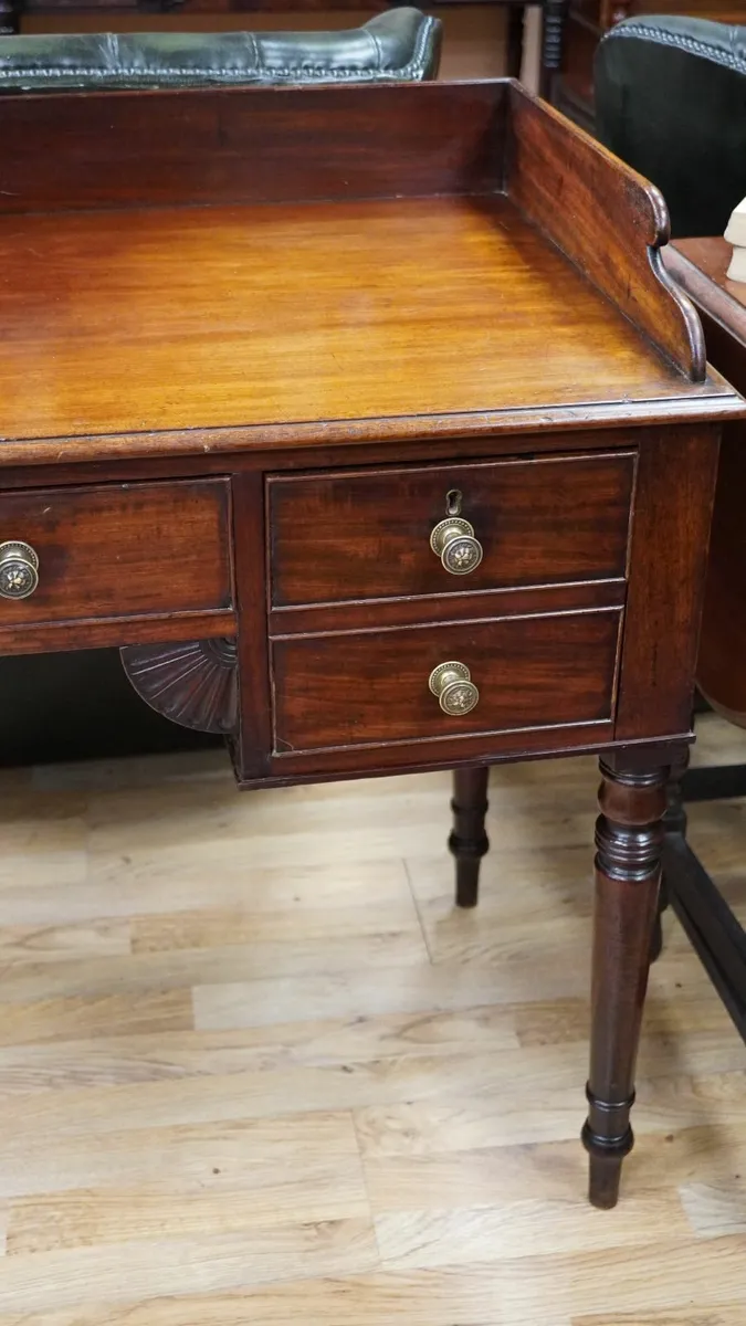 Early Victorian Mahogany Writing Desk with Raised - Image 4