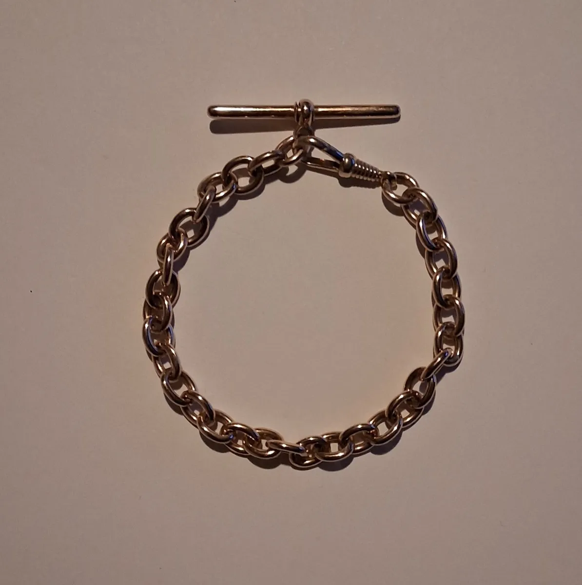 Gold Albert watch chain with T bar - Image 1