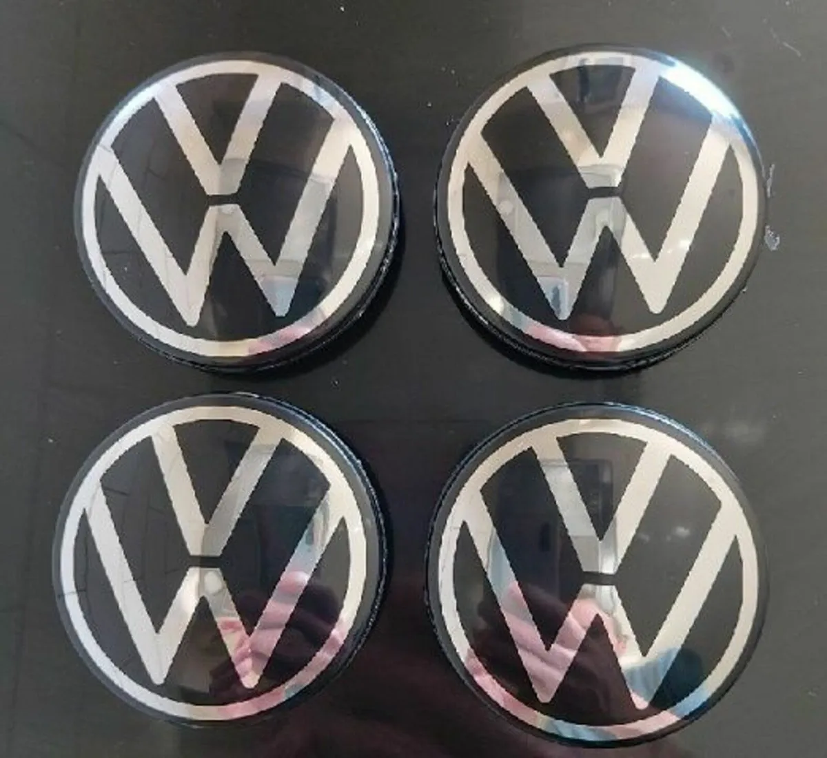 4 x VW 65mm Centre Caps (New Logo) FREE POST - Image 1