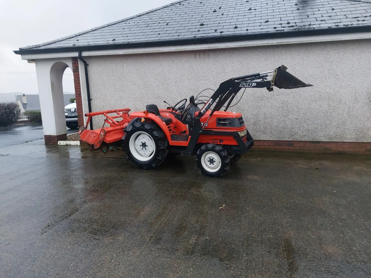 Kubota Gt5 Tractor with front loader and rotavator - Image 1