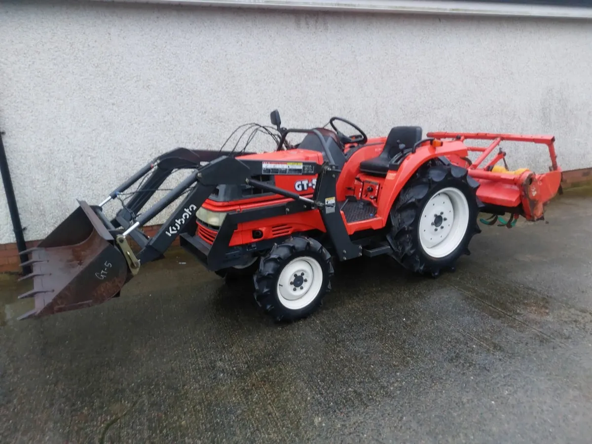 Kubota Gt5 Tractor with front loader and rotavator - Image 2