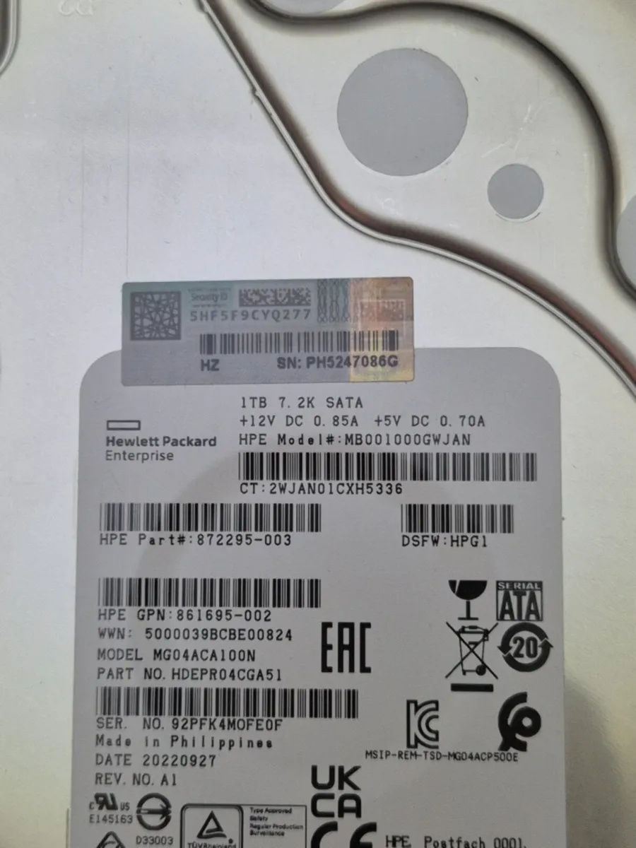 HP enterprise 3.5" internal hard disk, 1TB - Image 1