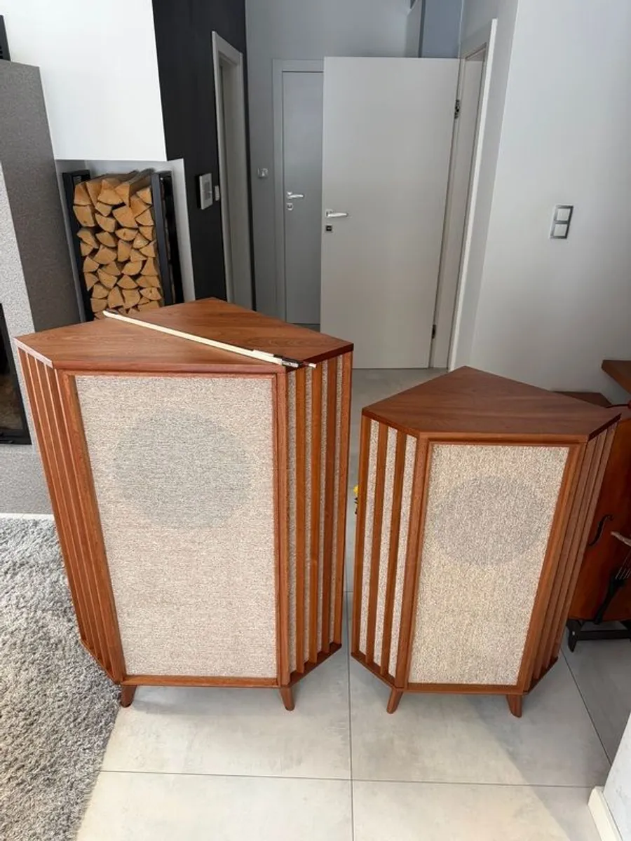 Custom Hand-Crafted Tannoy York Corner Loudspeakers (Silver, Gold, Red, HPD, K3808) - Image 4