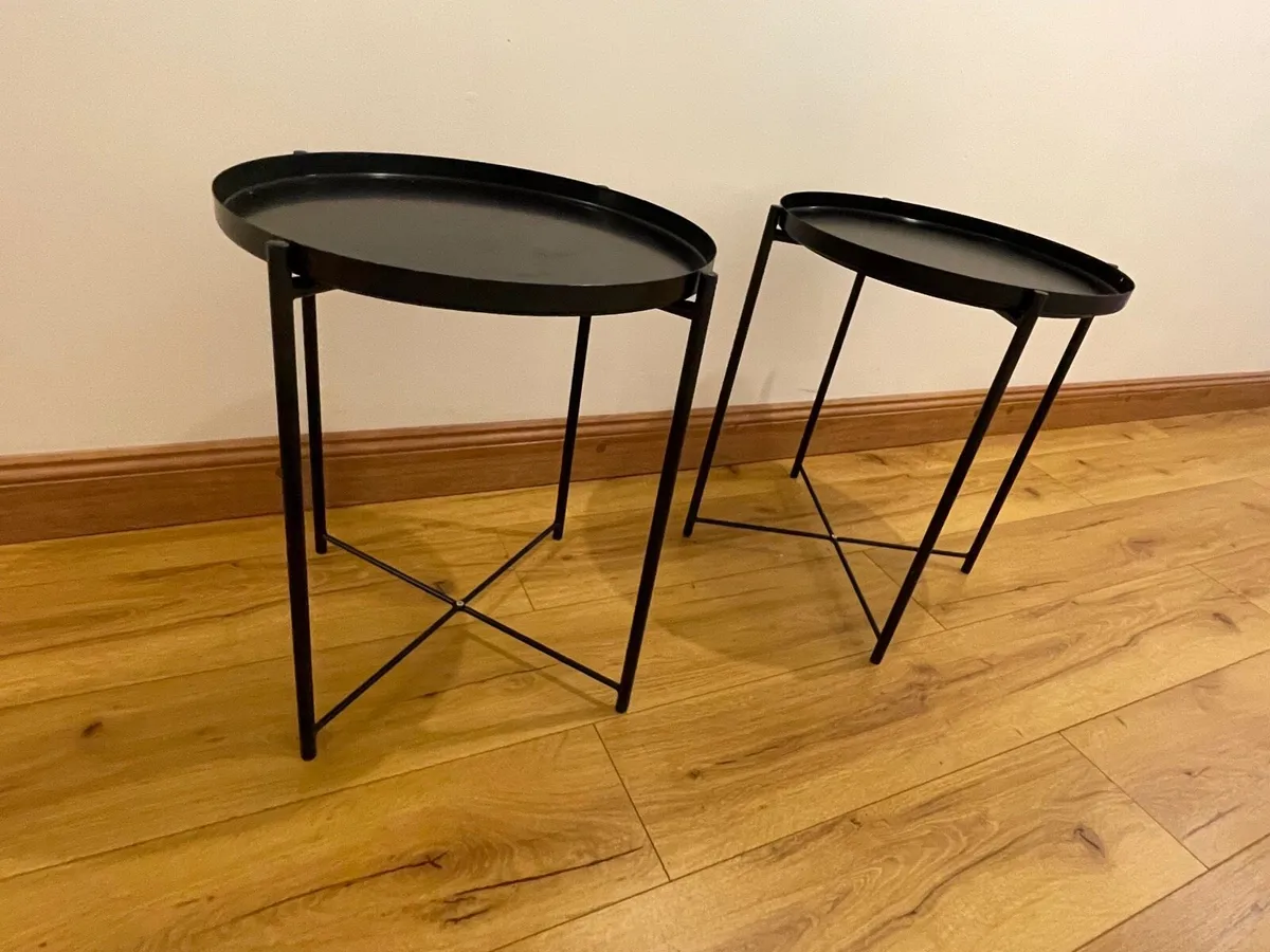2 black metal side tables - Image 2