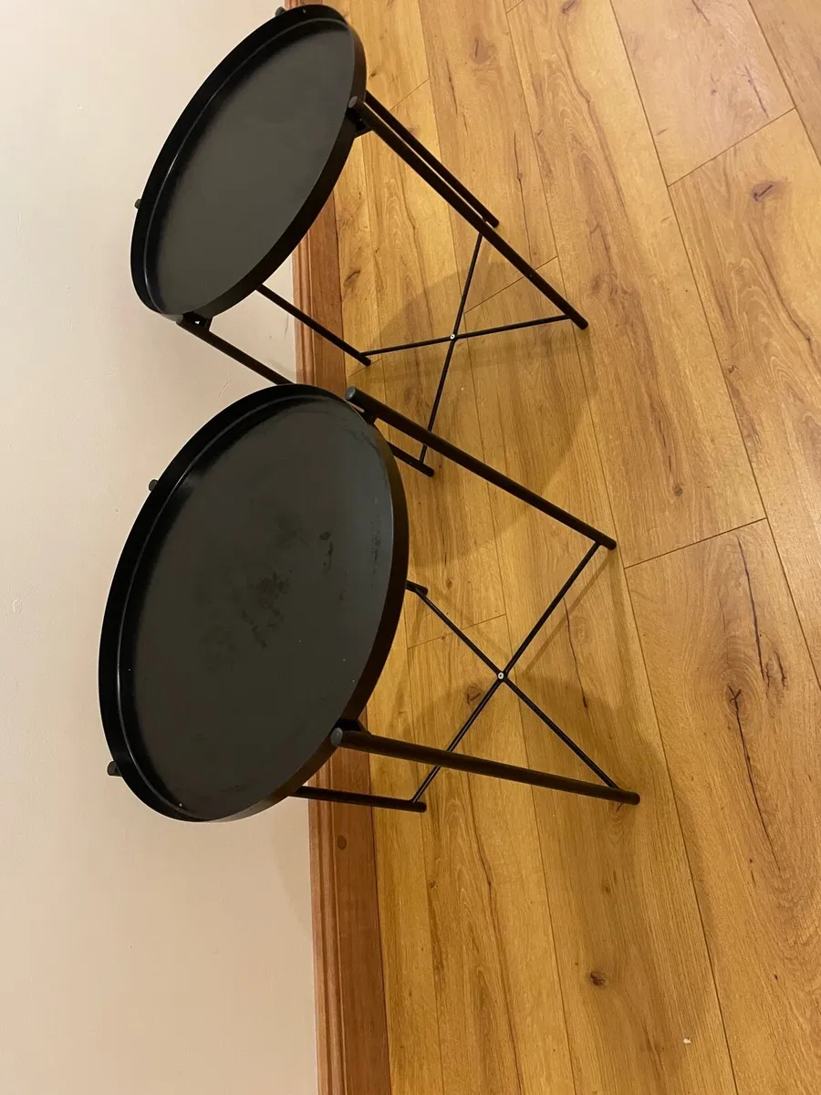 2 black metal side tables - Image 3