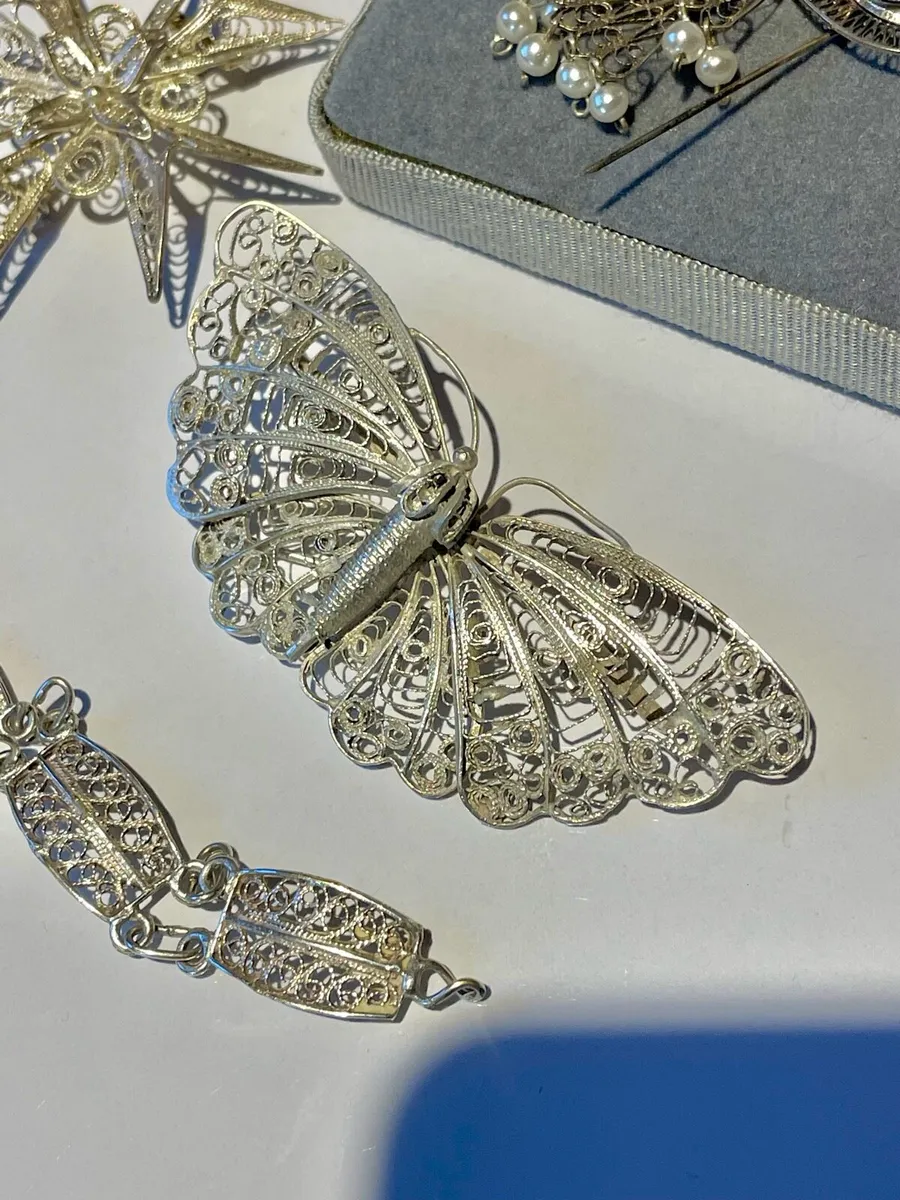 Vintage Silver Filigree Jewellery - Image 2