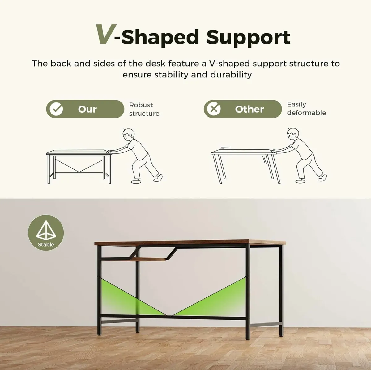 120 cm Computer Desk, Gaming Desk Office, Study - Image 4